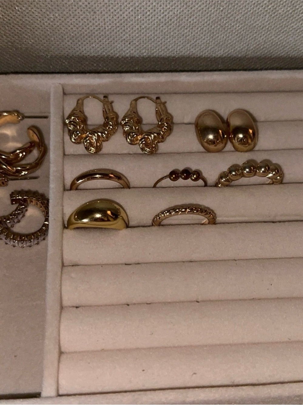 Gold Earrings & Rings Set - Multiple Styles
Like New
